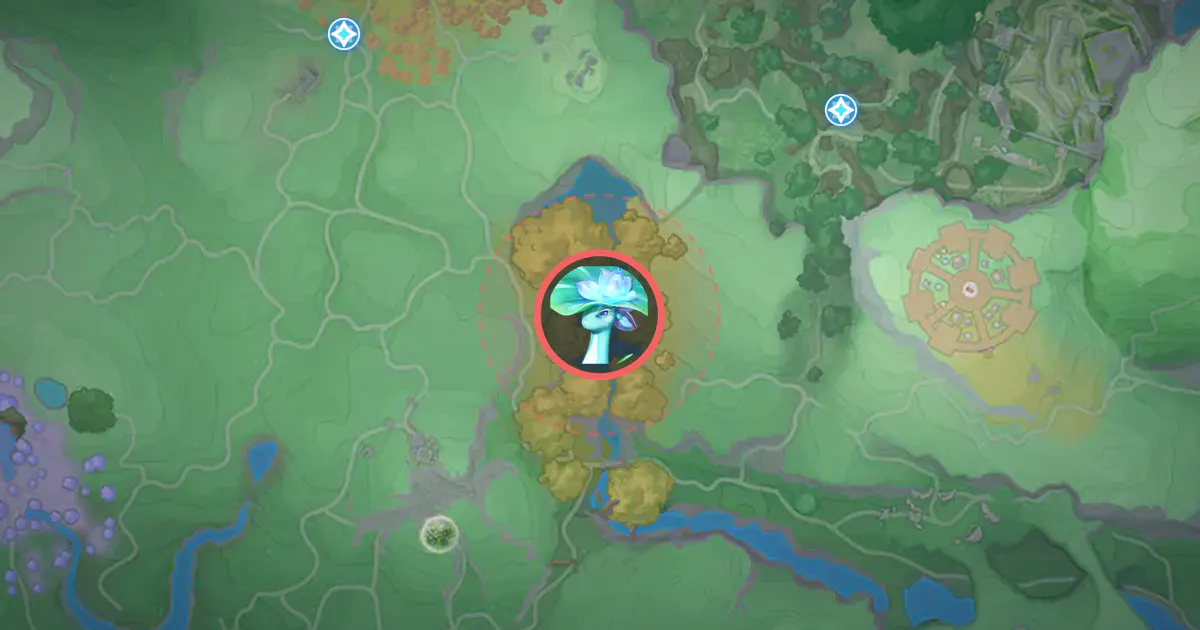 Emplacement de Voilotus Alpha sur la carte d’Idylle, à Bois brumeux