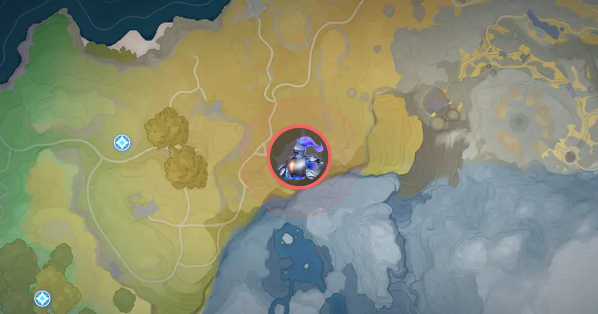 Emplacement de Casquillon Alpha sur la carte d’Idylle, à Hautes-plaines ocres